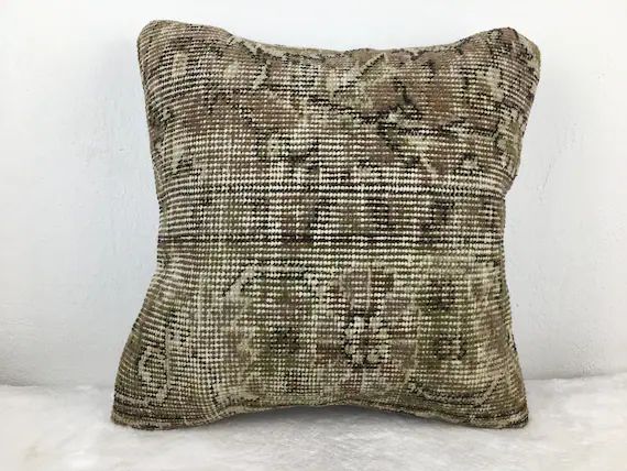 anatolian pillow, rug cover, boho pillow, pillow case, 16 x 16 pillow, throw pillow, couch decor ... | Etsy (US)