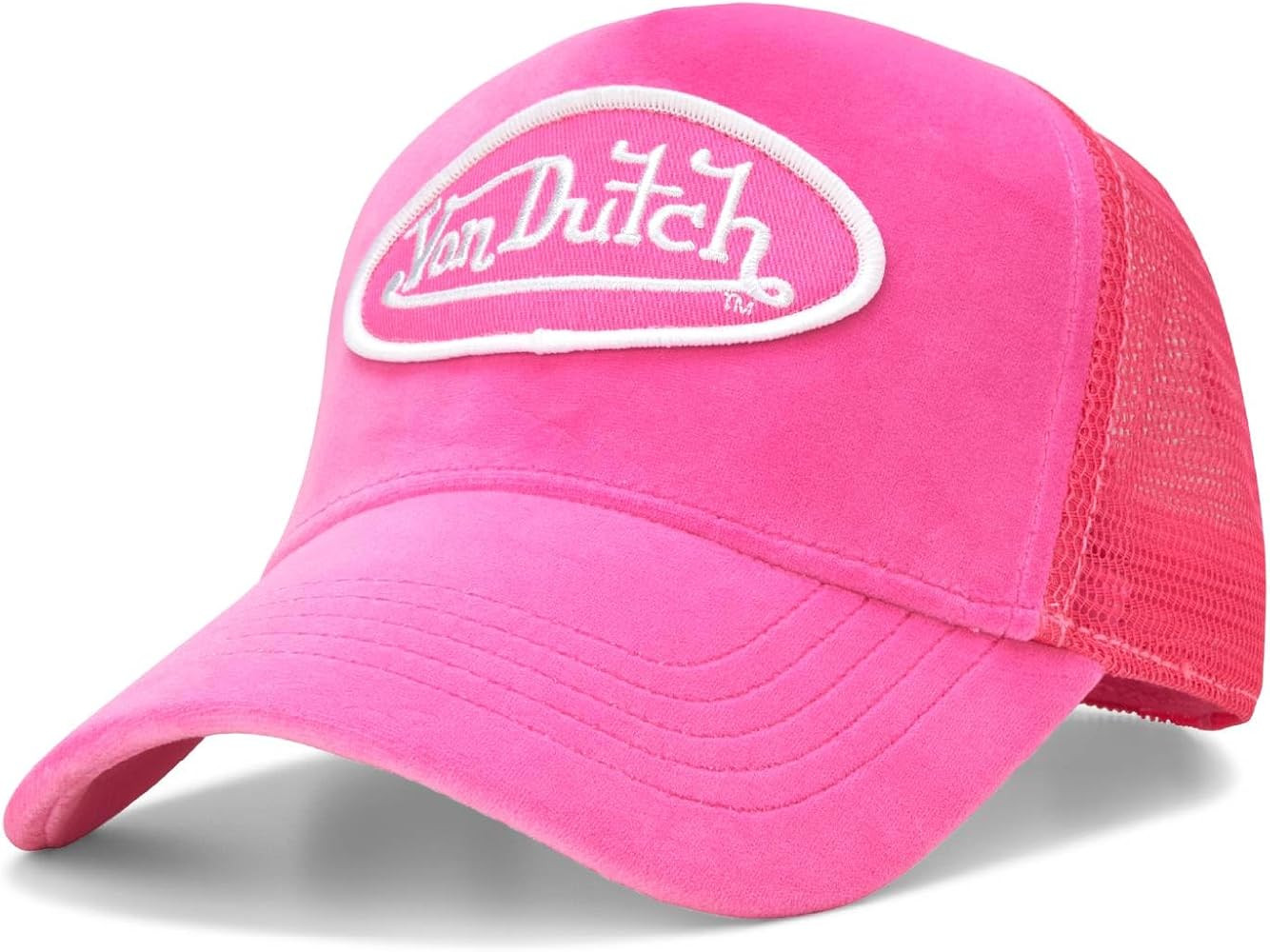 Von Dutch Unisex Trucker Hat - Velvet Curved Bill Mesh Back Retro Classic Adjustable Snapback Bas... | Amazon (US)