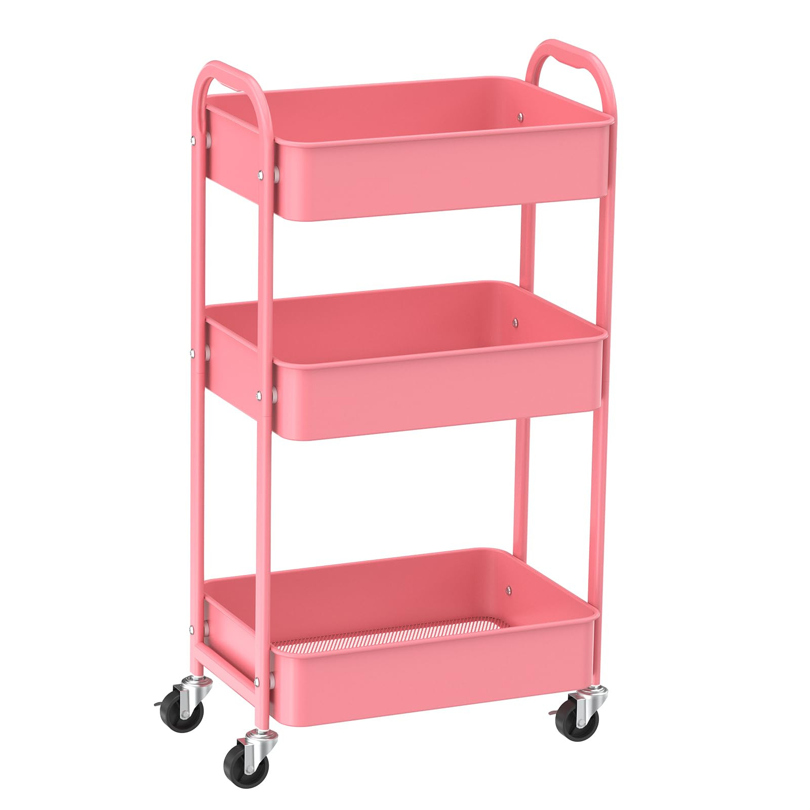 MAX Houser 3-Tier Rolling Utility Cart with Caster Wheels,Easy Assembly, for Kitchen, Bathroom (P... | Amazon (US)