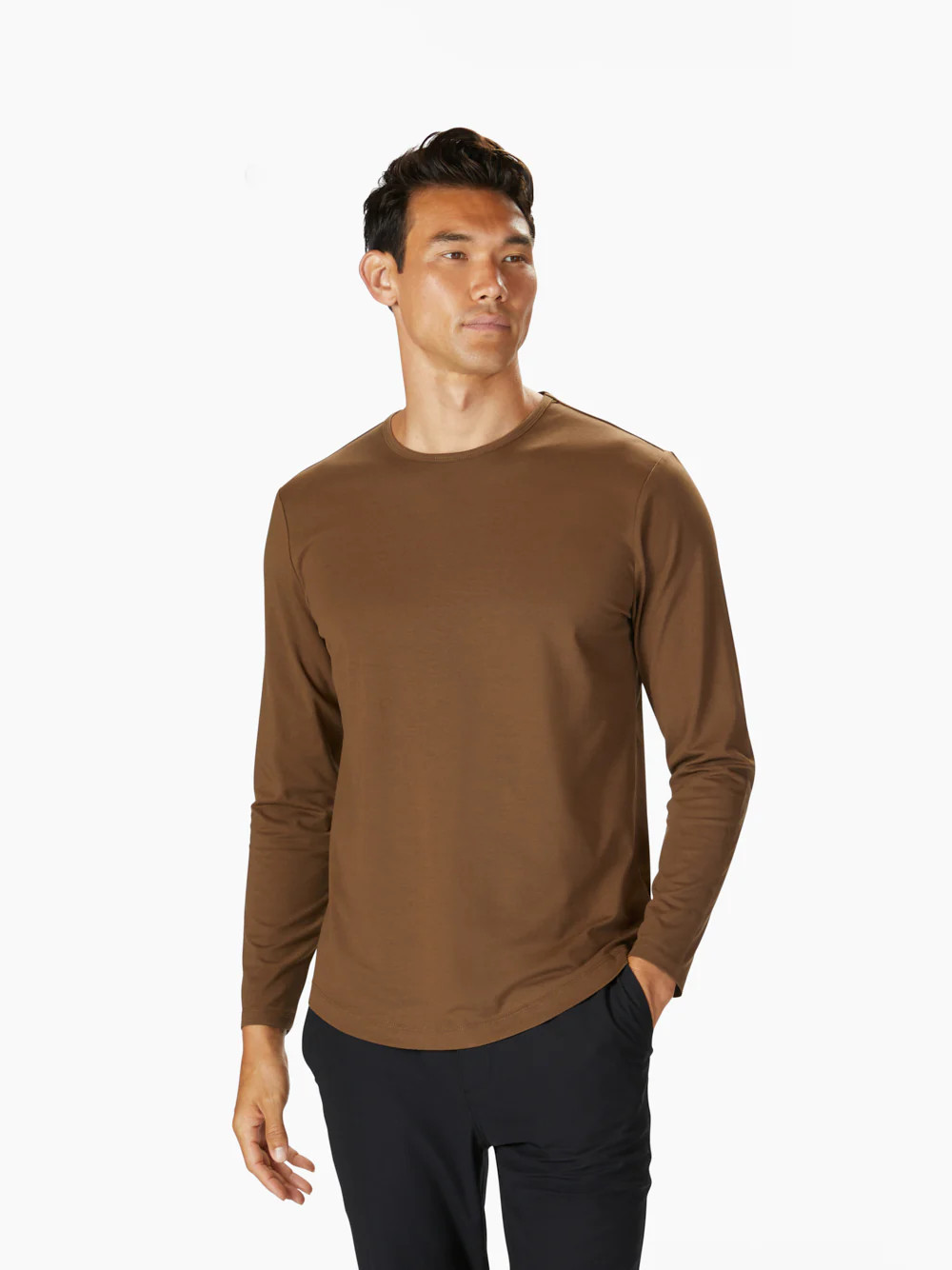 White Long Sleeve Crew Neck T-Shirt - Men's | Cuts Clothing