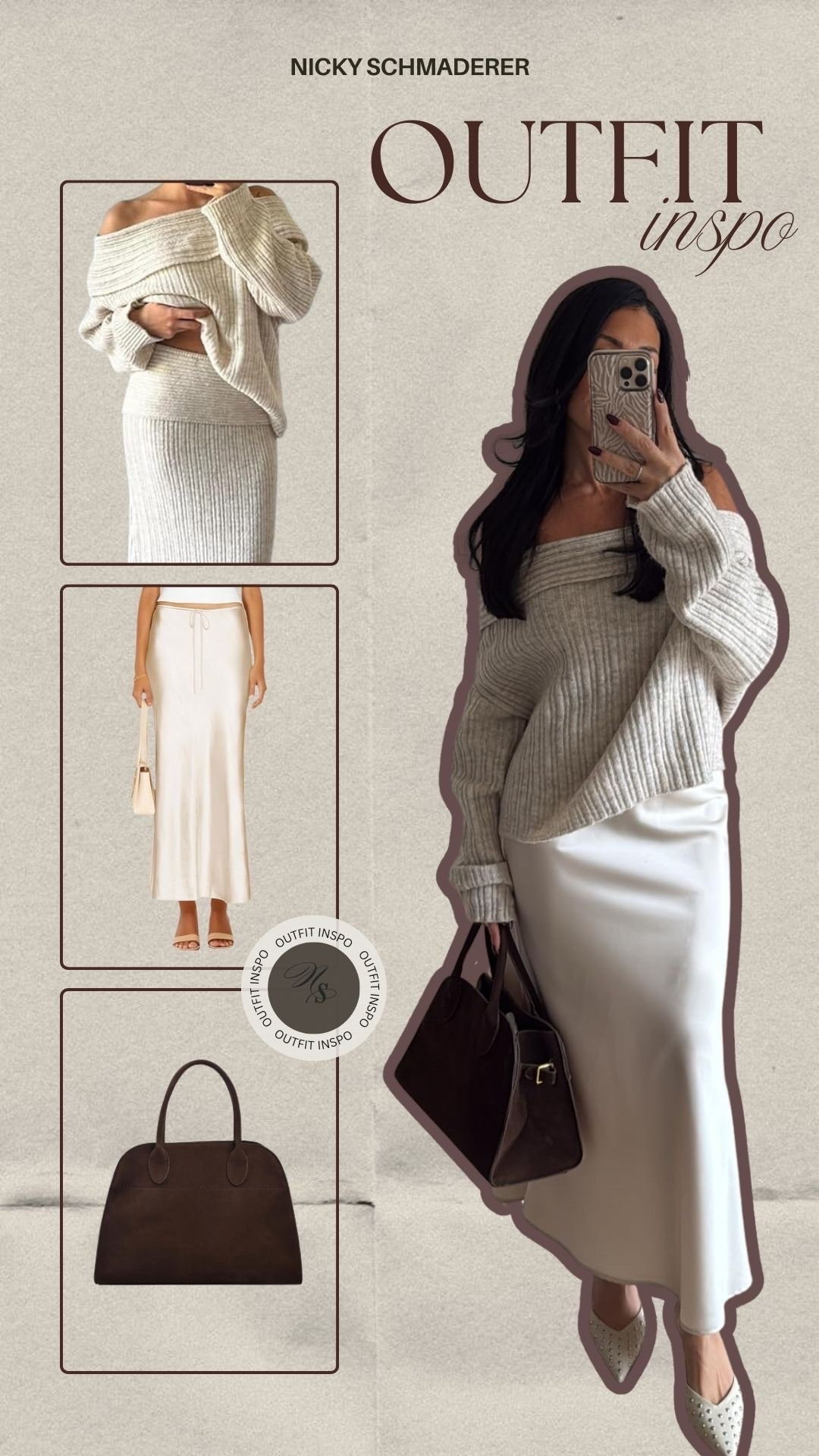 Amazon outfit inspo// off the shoulder sweater // silk skirt // brown tote bag 

Amazon finds 


#LTKootd #LTKgrwm #LTKSeasonal