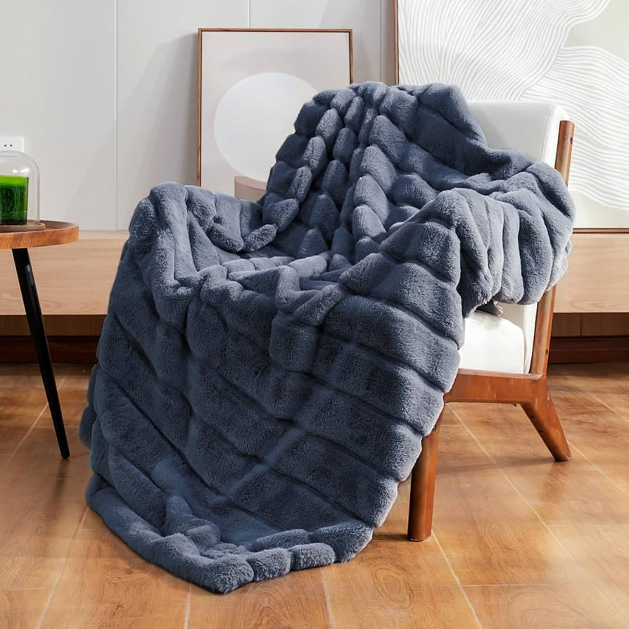 Cozy Bliss Faux Fur Throw Blanket for Couch, Cozy Soft Plush Thick Winter Blanket for Sofa Bedroo... | Amazon (US)