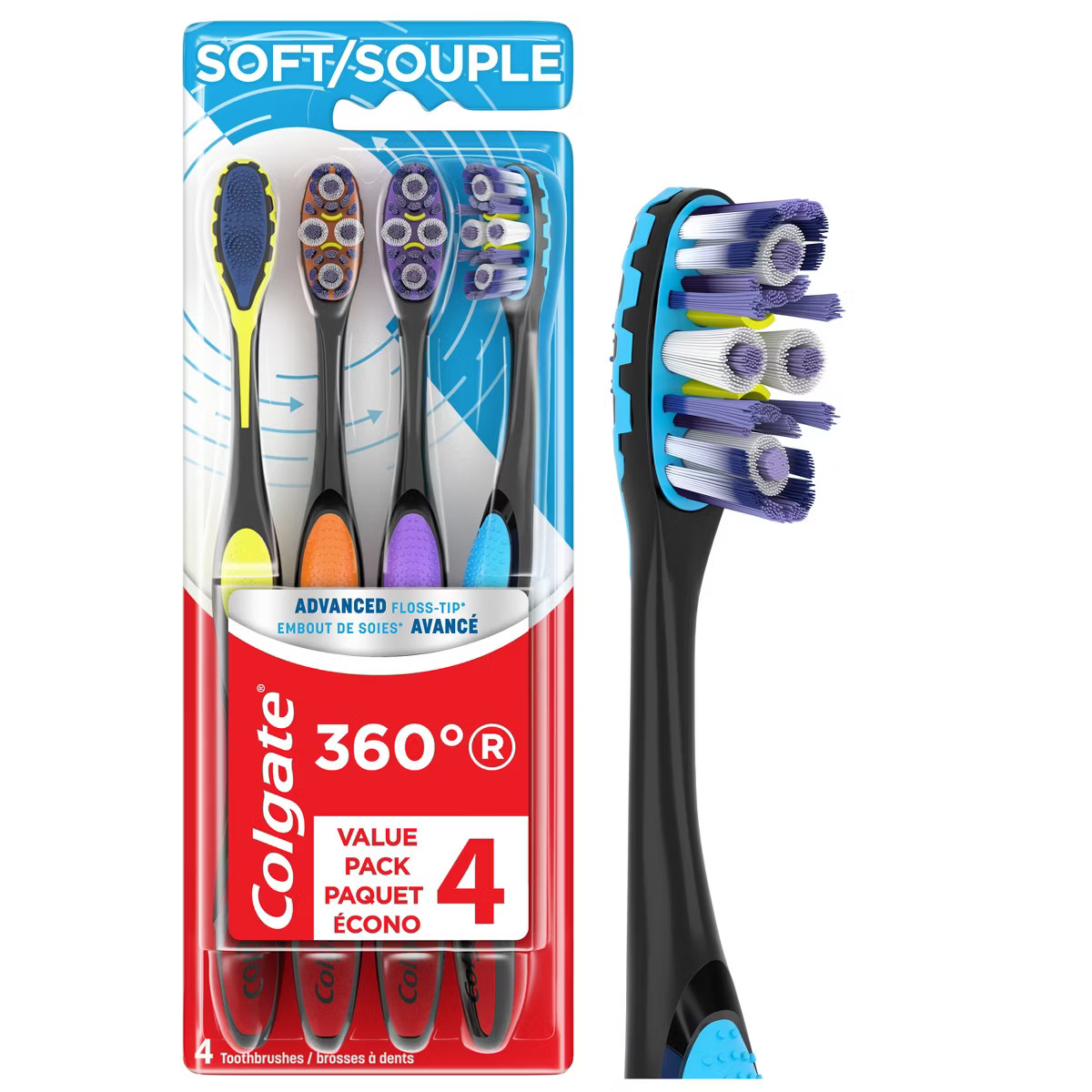 Colgate 360 Advanced Floss-Tip Manual Toothbrush - Soft | Target