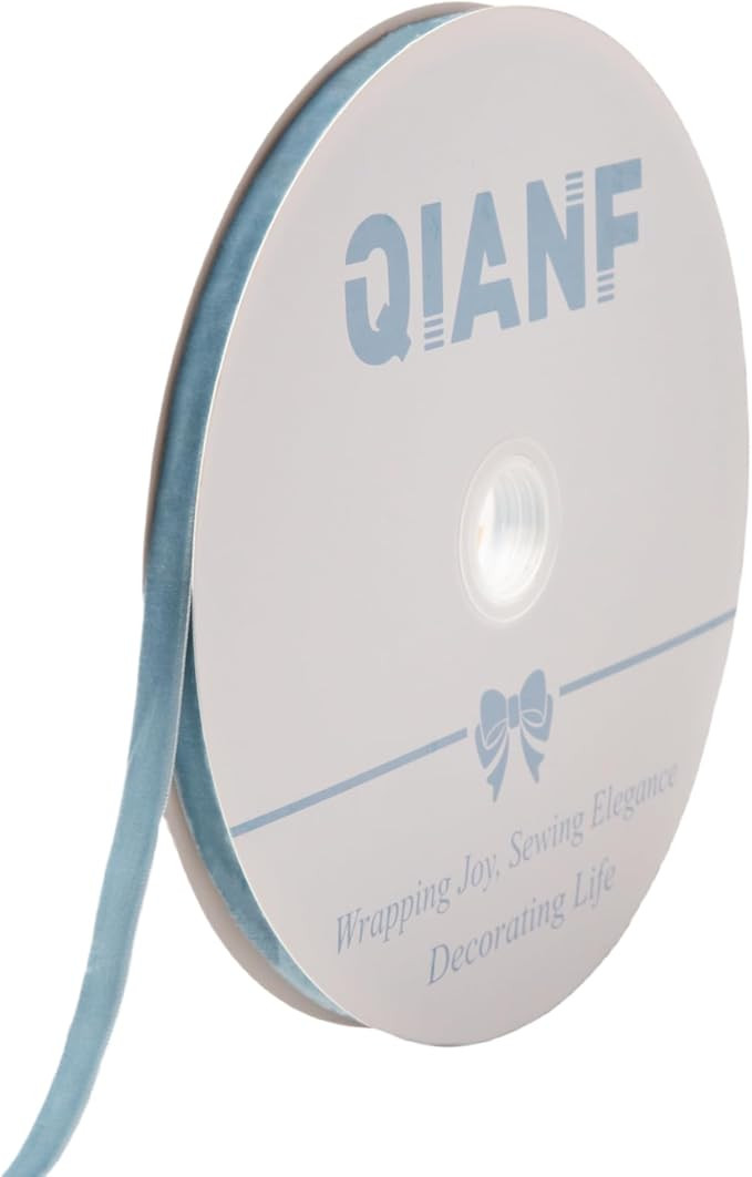 Vintage Dusty Blue Velvet Ribbon Christmas Ribbon for Gift Wrapping Crafts Christmas Tree Ornamen... | Amazon (US)