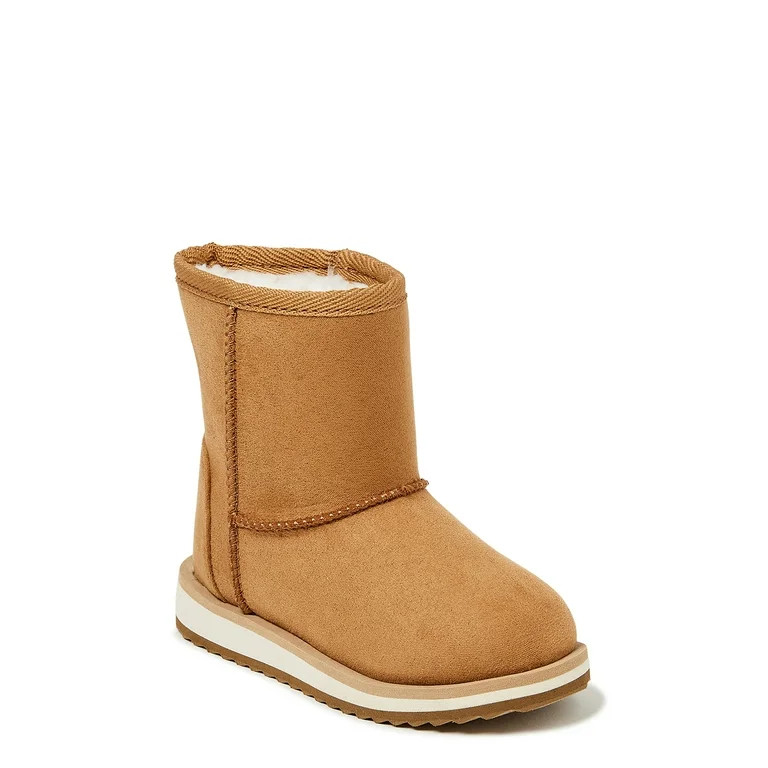 Wonder Nation Little & Big Girl Cozy Faux Shearling Winter Boot - Walmart.com | Walmart (US)