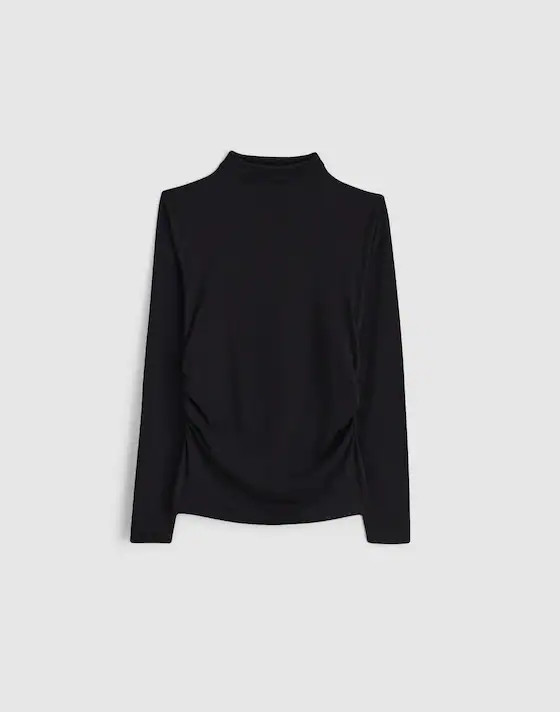 Ruched Mockneck Long-Sleeve Top | Madewell