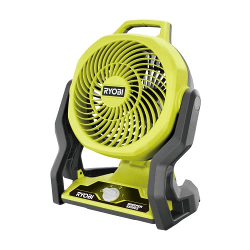 RYOBI RF18-0 18V ONE+ Cordless 3-Speed Whisper Fan (Bare Tool), Hyper Green | Amazon (US)