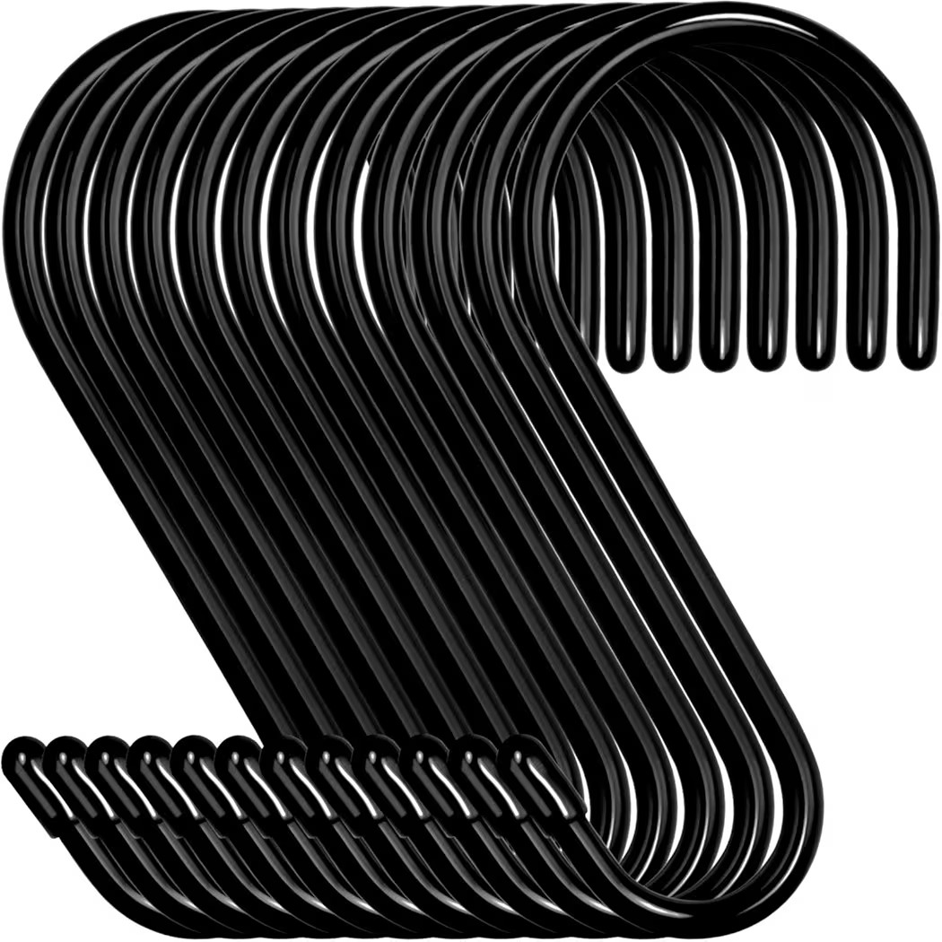 12 Pack 4-1/2 Inch S Hooks, Large Vinyl Coated Closet Hooks Non Slip Heavy Duty for Hanging, Stee... | Amazon (US)