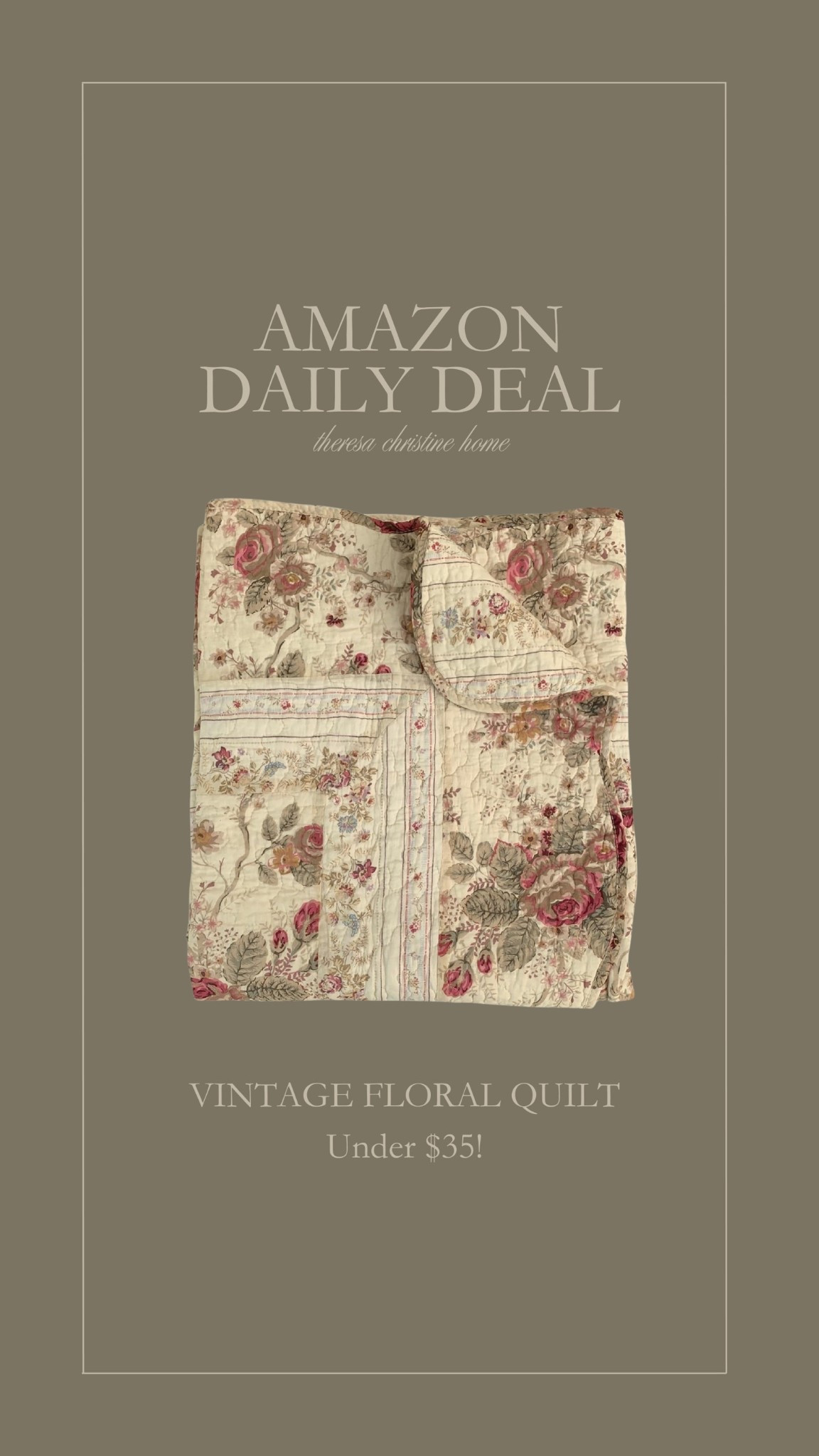 Amazon daily deal! Loving these vintage floral quilt for spring 🤎  

#LTKHome #LTKSaleAlert