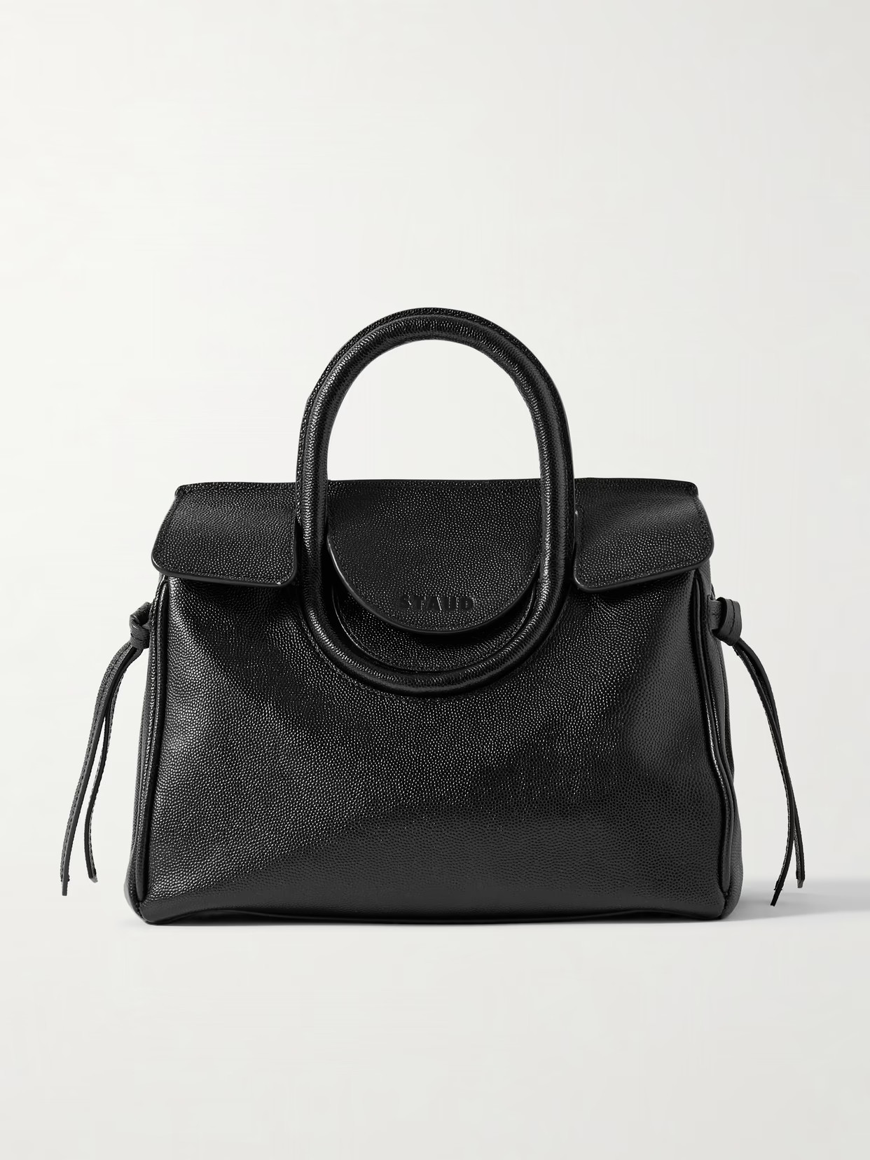 STAUD - Maude Mini Textured-leather Tote - Black | NET-A-PORTER (US)