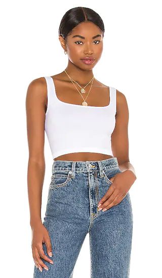 Scoop Neck Crop Top in White | Revolve Clothing (Global)