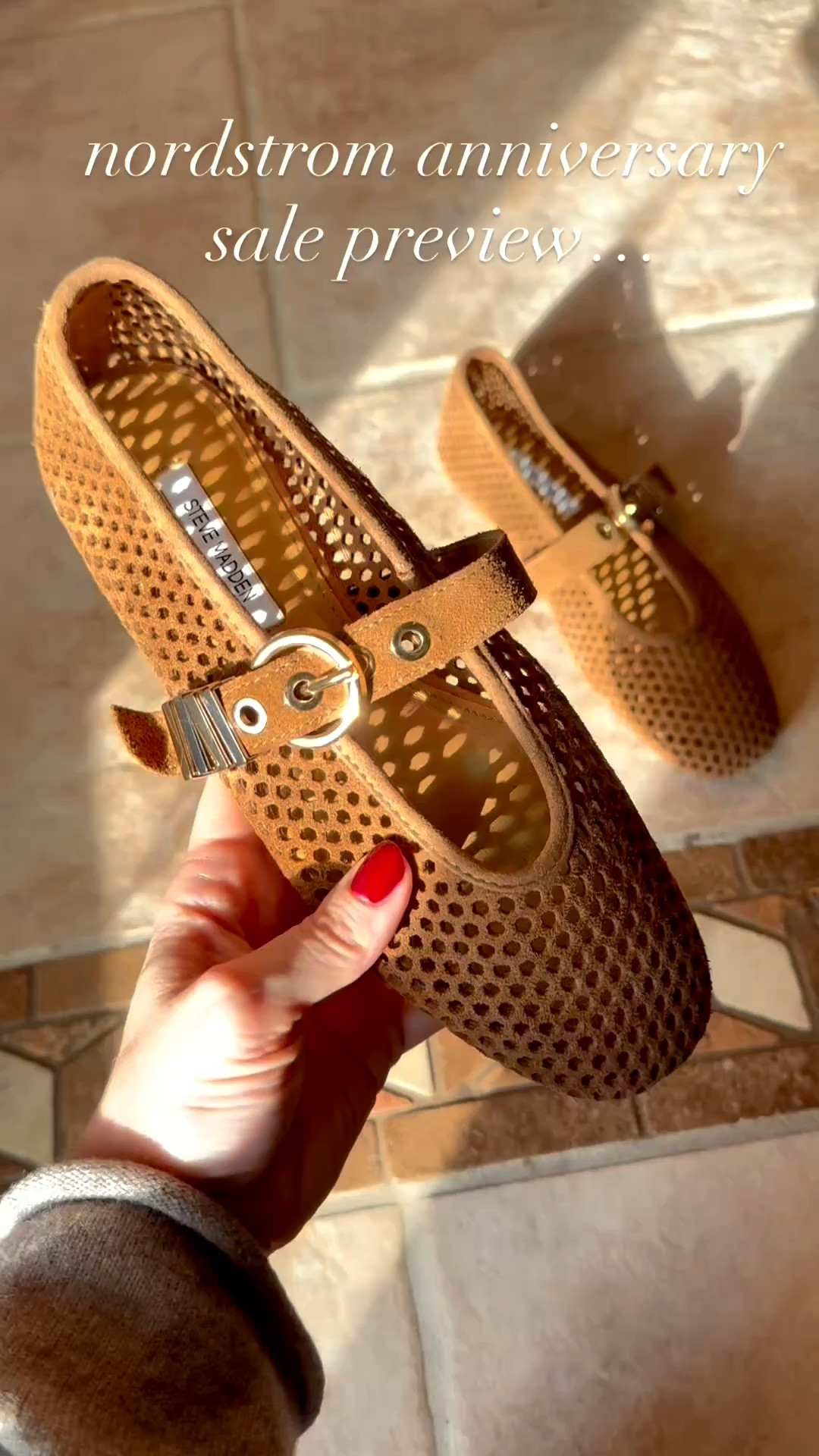 nordstrom anniversary shoes are always the most exciting part of the sale! these steve madden lela perforated mary jane flats in the color “tan suede”

nsale 2026

these are tts and VERY comfy!

#LTKSeasonal #LTKSaleAlert #LTKootd