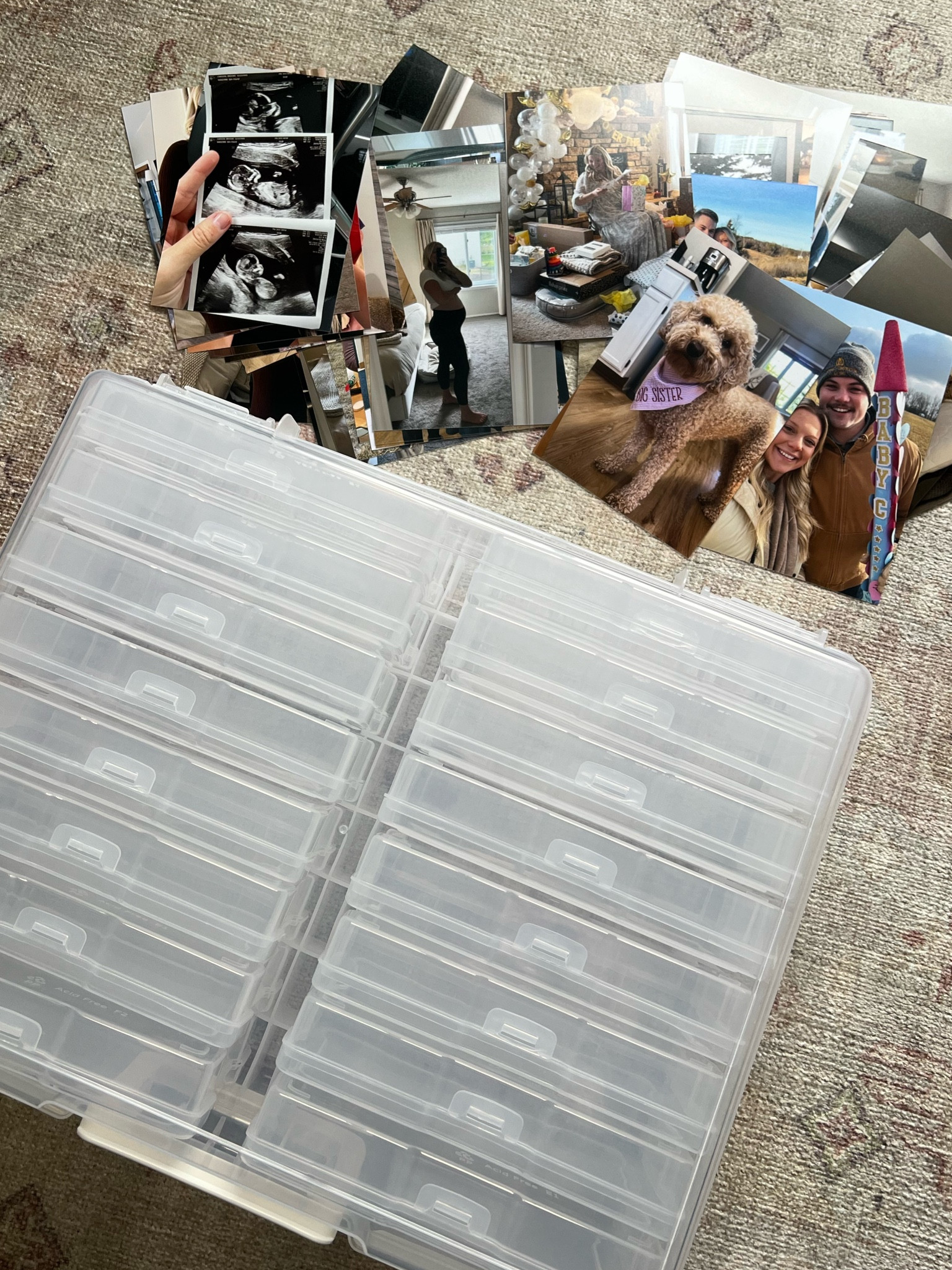 Here is how I’m planning on organizing baby pics during the first year! 🤍 I like to print all of my photos from mpix & the bin has 16 individual cartridges inside 

#LTKFamily #LTKBaby #LTKFindsUnder50