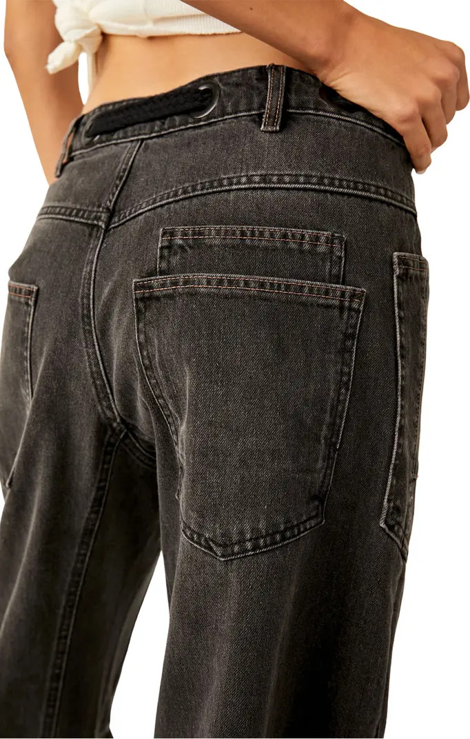 Moxie Low Rise Drawstring Barrel Leg Jeans | Nordstrom