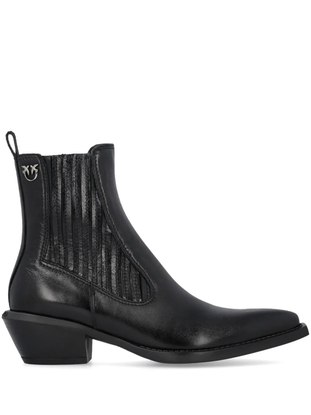 PINKO leather cowboy boots - Black | Farfetch Global