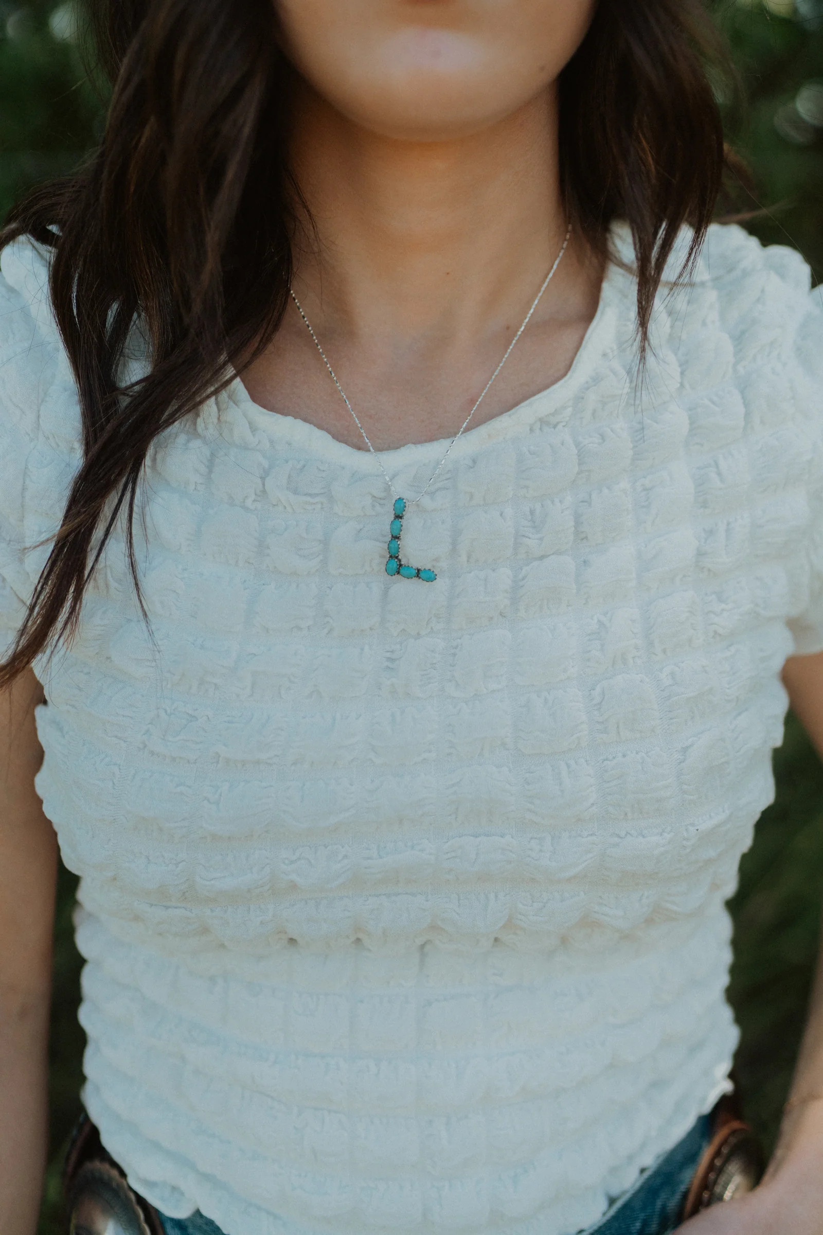 Turquoise Initial Necklace | #2 | Goldie Lew Jewelry