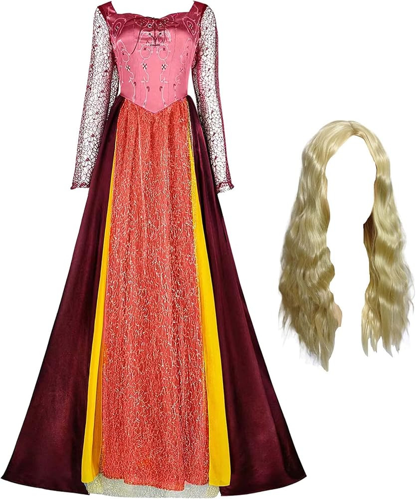 Winifred Sanderson Costume Mary Sarah Sanderson Sisters Costumes Halloween Witch Cosplay Dress Ca... | Amazon (US)