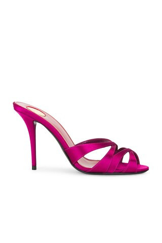 Saint Laurent Chandelle Mule Sandal in Fuchsia | FWRD 