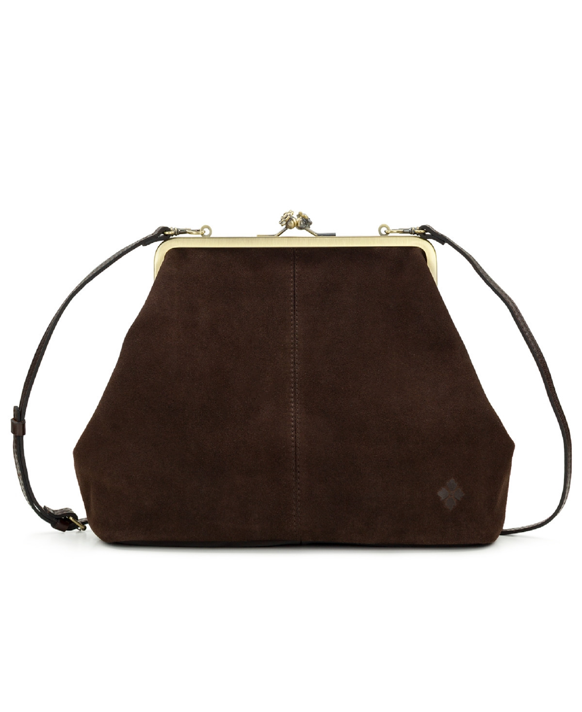 Patricia Nash Vivienne Suede Kisslock Frame Leather Crossbody Bag - Chocolate | Macy's