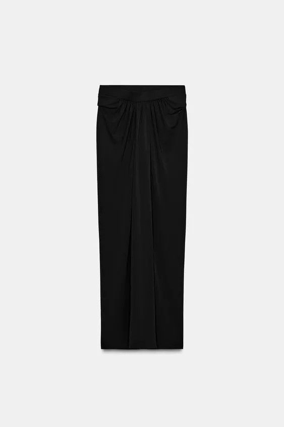 LONG CREPE GATHERED SKIRT | Zara UK