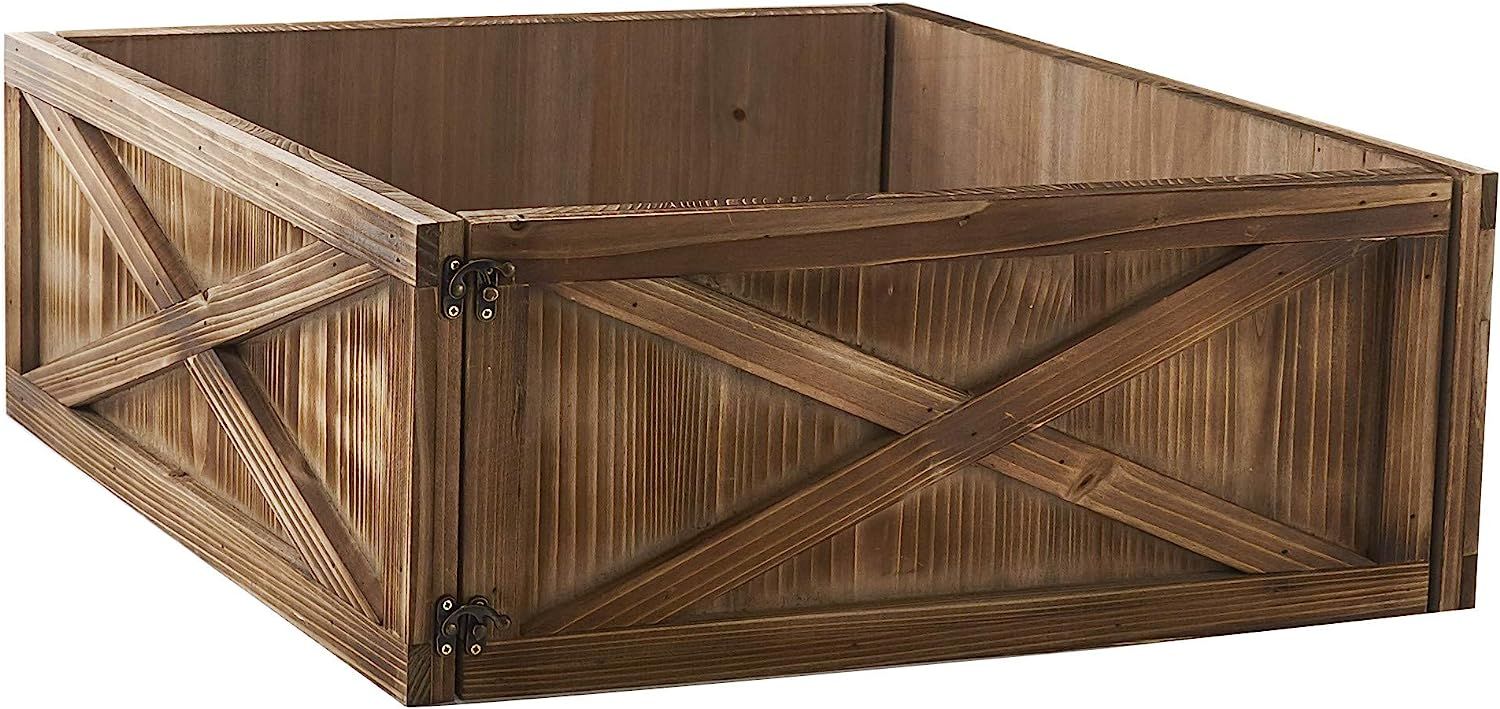 The Lakeside Collection Barnwood Christmas Tree Box with Distressed Finish - Natural | Amazon (US)