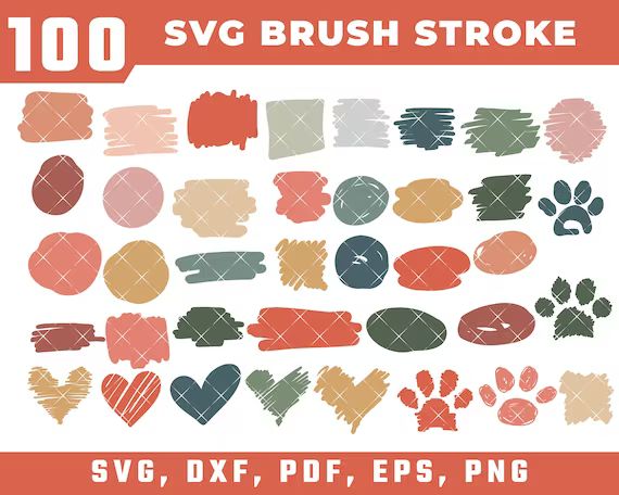 Paint Brush Stroke Svg Bundle Hand Drawn Brush Stroke Svg | Etsy | Etsy (US)