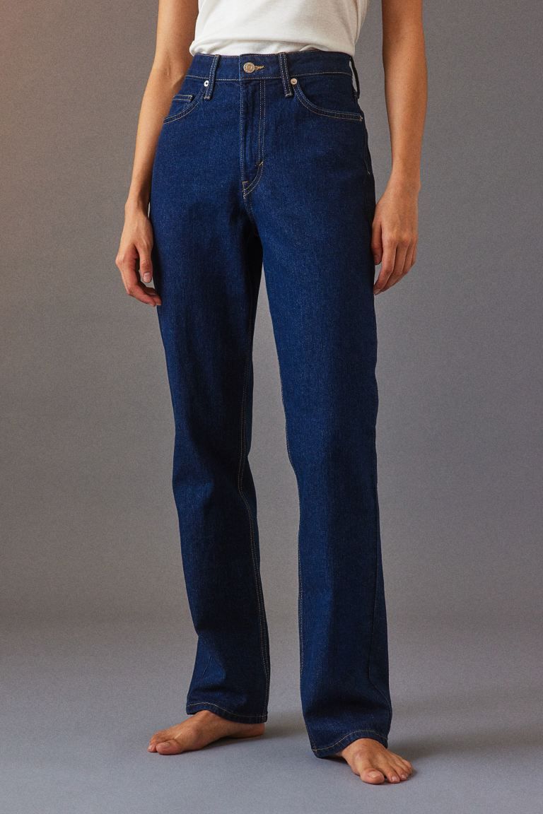 Vintage Straight High Jeans - Bleu denim foncé - FEMME | H&M FR | H&M (FR & IT & ES)