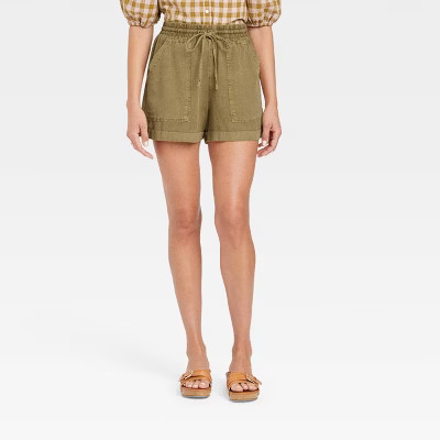 Women's Mid-Rise Tie Waist Utility Shorts - Universal Thread™ | Target
