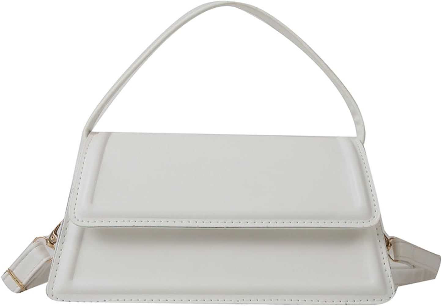 Women‘s’ Shoulder Bag Small Crossbody Bag with Removable Strap PU Leather Handbags (White) | Amazon (US)
