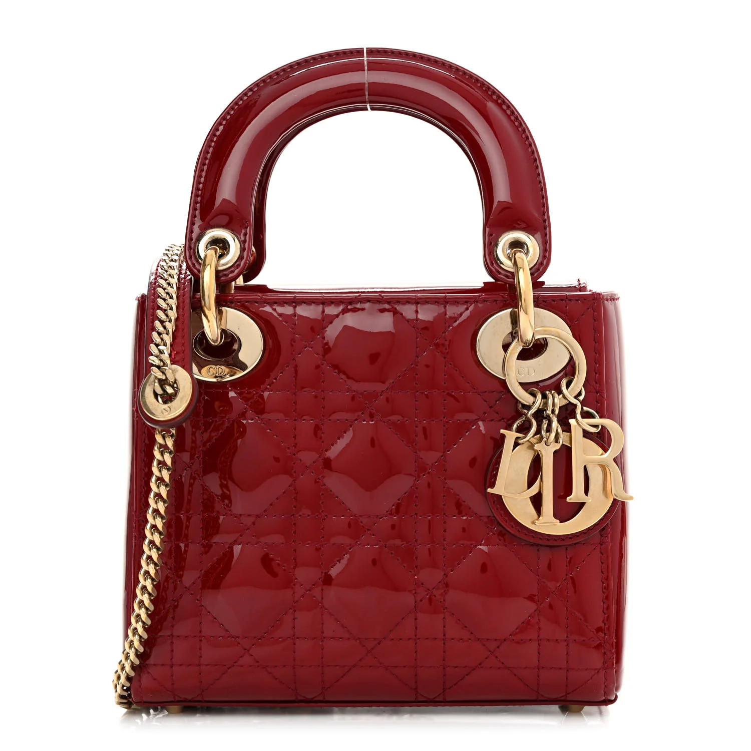 Patent Cannage Mini Lady Dior Red | FASHIONPHILE (US)