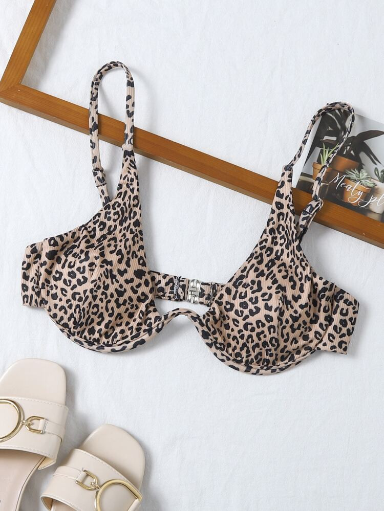 Leopard Underwire Bikini Top | SHEIN
