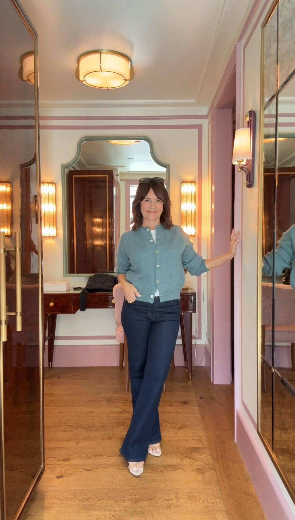 THESE JEANS are flattering x10!!! If you want longer, leaner legs, I highly recommend these. ✨ I’m wearing my usual size - 27. 

@Saks Fifth Avenue #saks #sakspartner