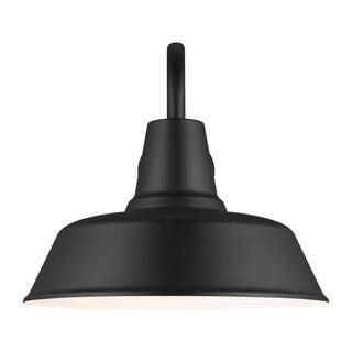 Barn Light 1-Light Black Outdoor Wall Mount Lantern Sconce with LED Bulb | The Home Depot