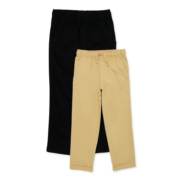 Wonder Nation Boys Pull-on Pants, 2-Pack, Sizes 4-18 & Husky | Walmart (US)