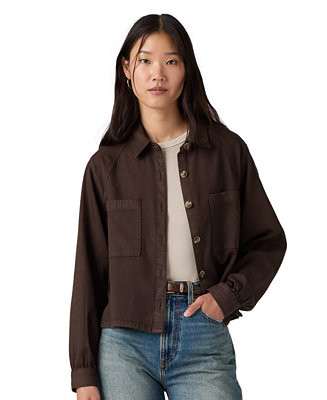Women's Long-Sleeve Utility Crop Top | Macy's