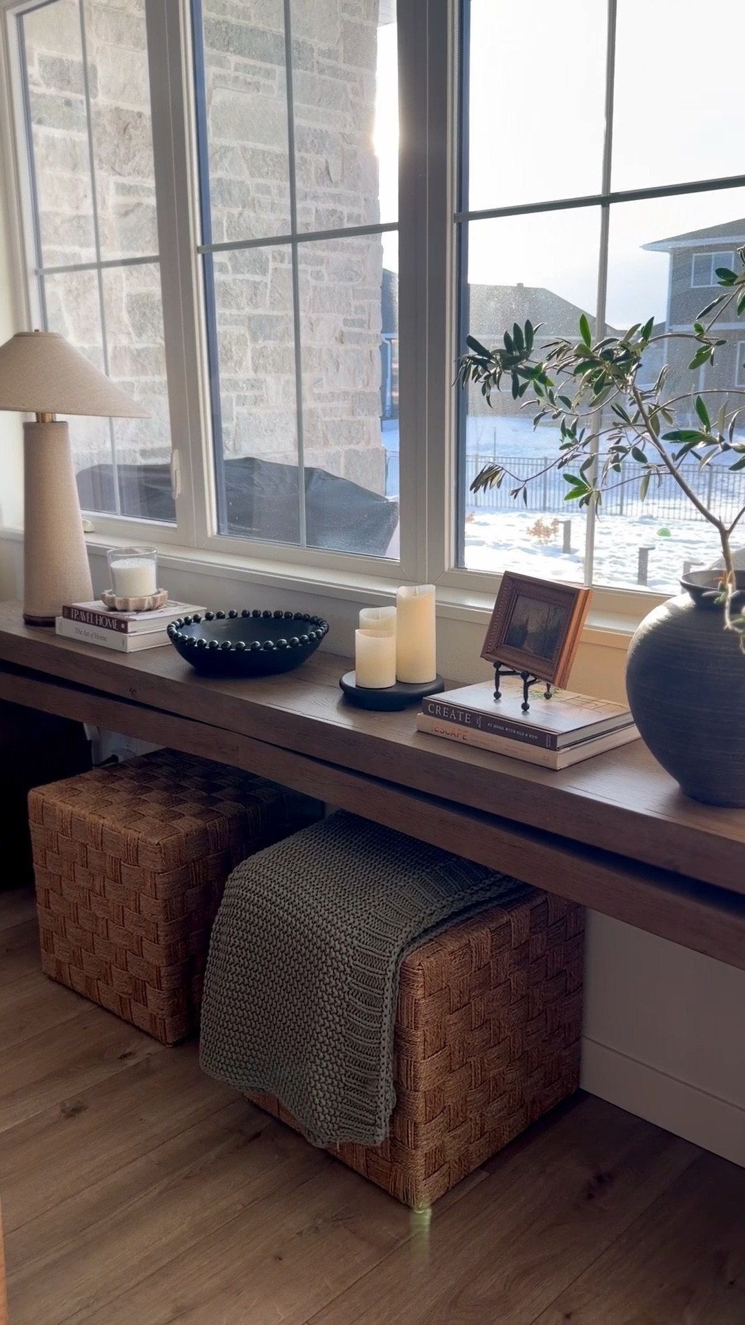 Finally updated our large console table. This is the rustic gray finish  

#LTKHome #LTKFindsUnder100 #LTKFindsUnder50