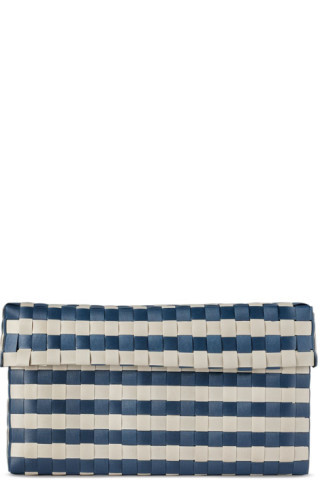 HAY
                 
                Blue & Off-White Maxim Medium Stripe Box
                
 ... | SSENSE