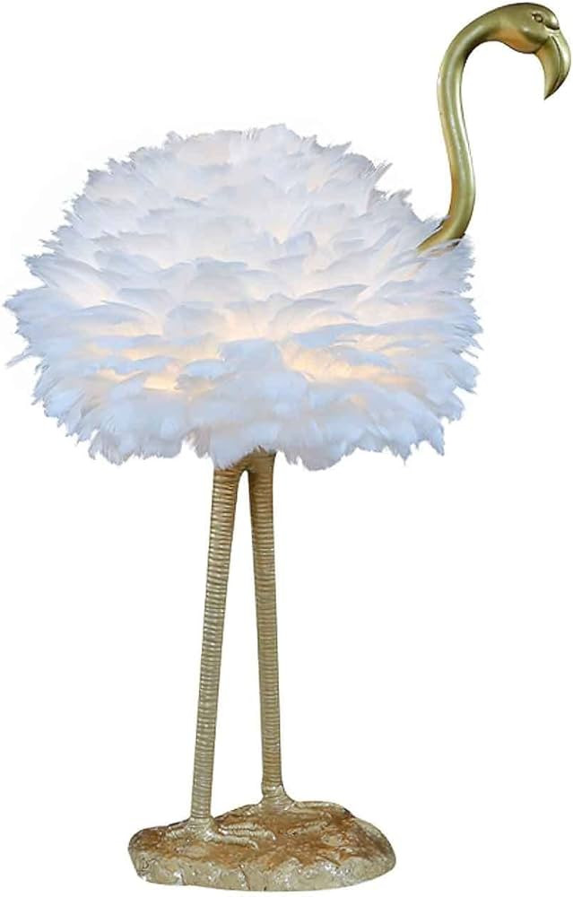BBTF Feather Lamp Led Desk Lamp Flamingo Shape with Remote Control, Bedside Table Lamp Decoration... | Amazon (US)