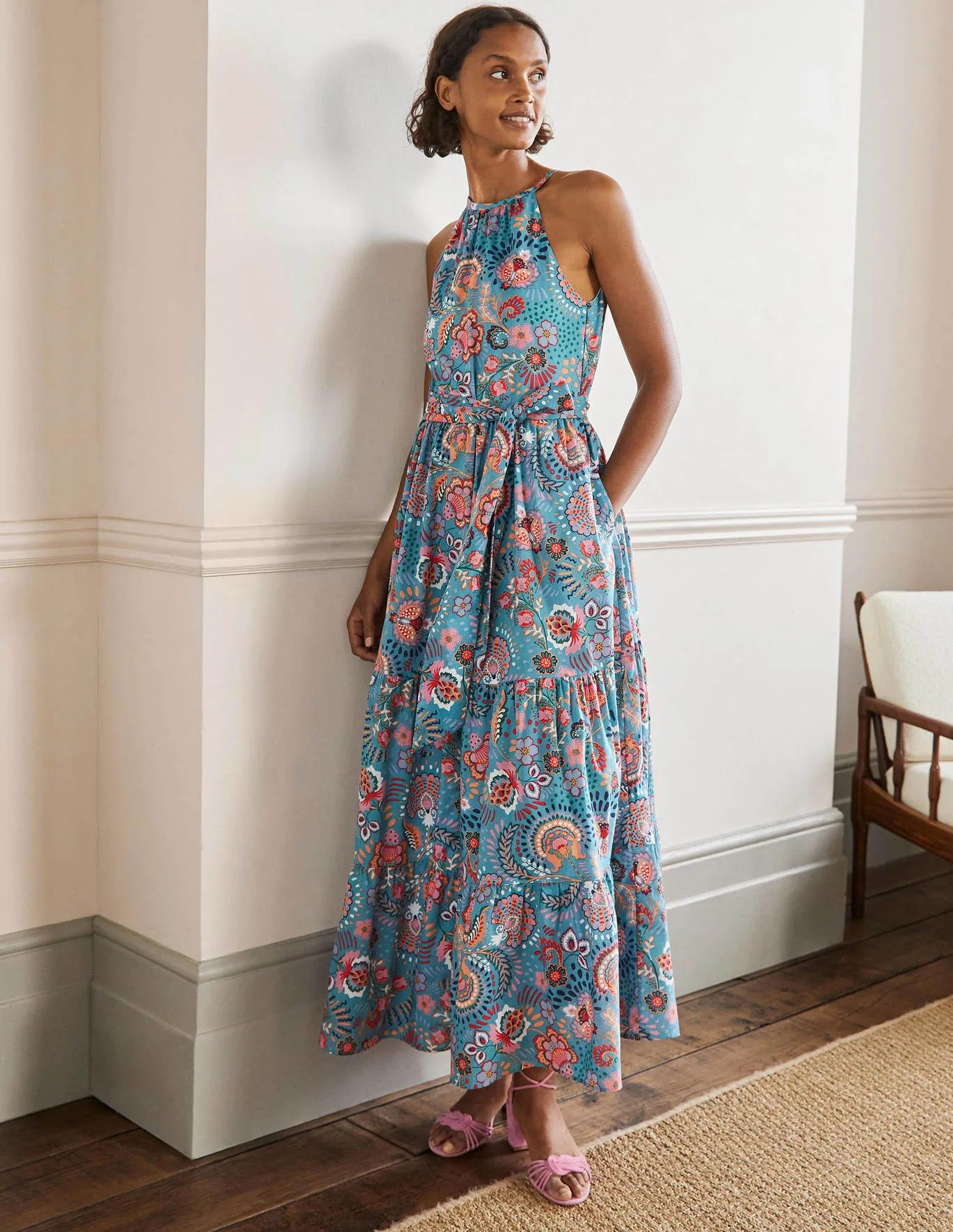 Halterneck Tiered Maxi Dress | Boden (US)