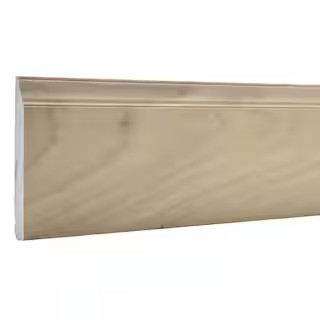 5625 in. D x 5.5 in. W x 92 in. L Unfinished Poplar Wood Charlotte Baseboard Moulding | The Home Depot