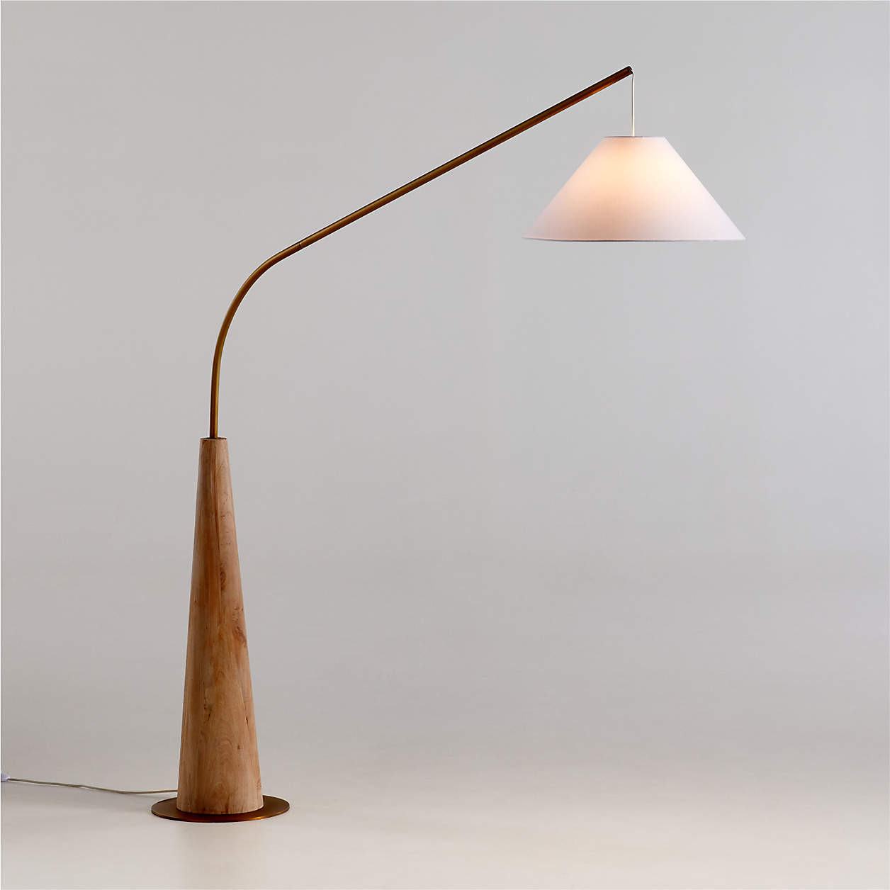 Gibson Natural Floor Lamp with Black Shade + Reviews | Crate & Barrel | Crate & Barrel