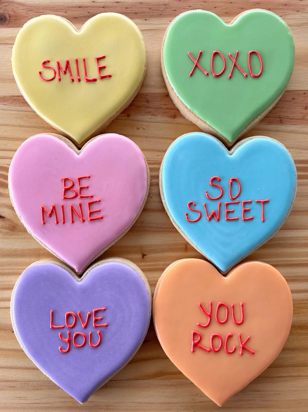 Conversation Heart Sugar Cookies for Valentine's Day, Pastel Heart Gift Cookies, Gifts for Her, V... | Etsy (US)