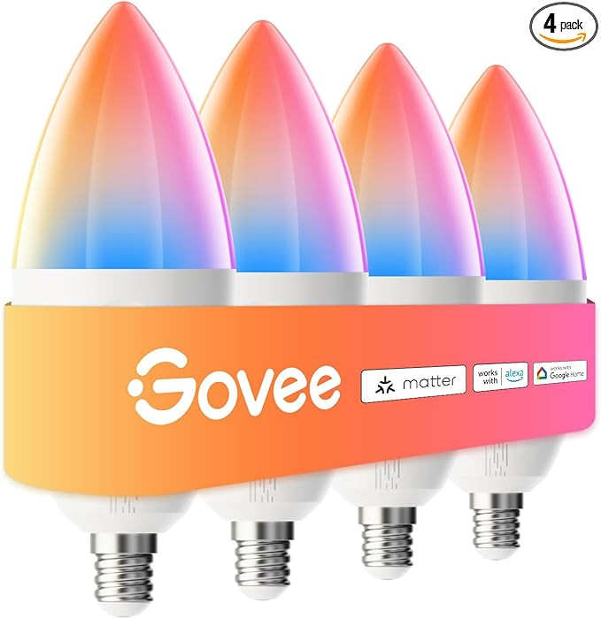 Govee E12 Led Bulb, Smart Light Bulbs Work with Matter, Alexa, Google Assistant, WiFi Candelabra ... | Amazon (US)