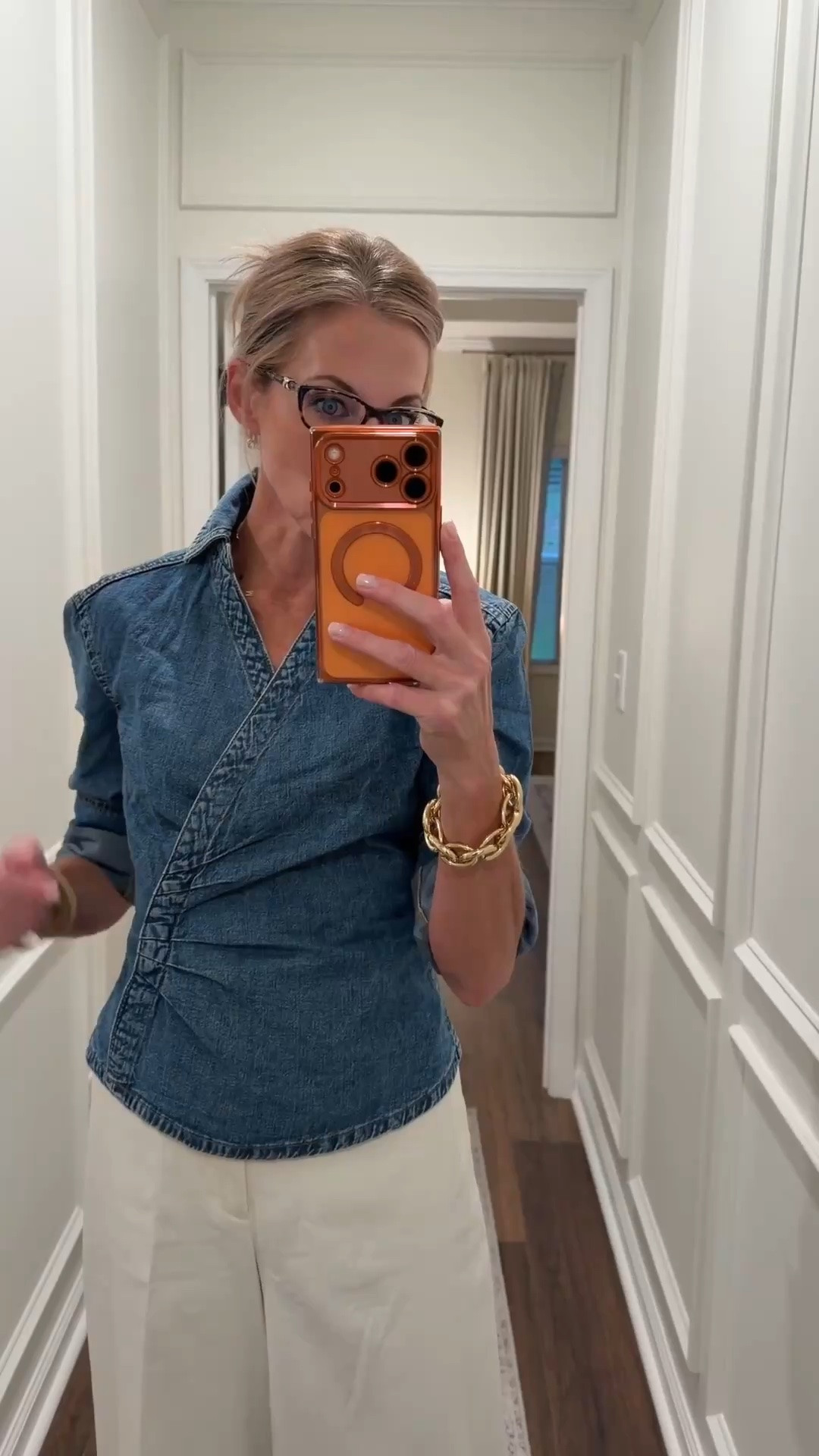 I’ve recently discovered @Spanx flare pants and I’m a forever fan. These give a more casual look, but they are dressy enough for the office. I paired them with this adorable crossover denim top, and I feel ready to take on the day! 
These pants come in multiple inseams and colorways and show @Spanx has something for everyone. 
Business casual outfit, teacher approved fall looks

#LTKSeasonal #LTKOver40 #LTKTall