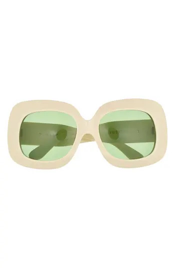 Valentino 50mm Polarized Square Sunglasses in Ivory/Green at Nordstrom Rack | Nordstrom Rack