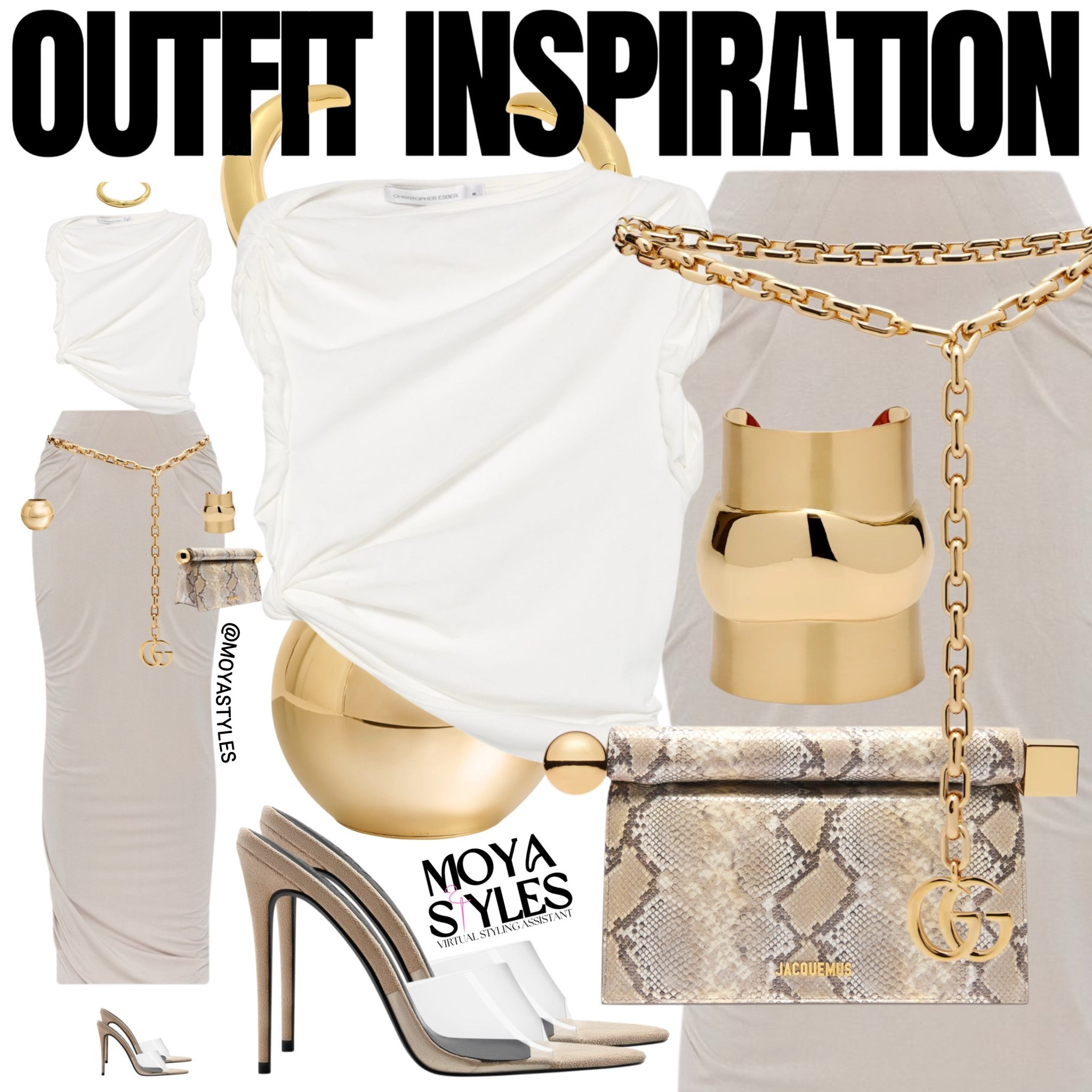 Gold accessories will always do it for me ✨

The heels are Gianni Suede Mule - Desnuda from Femme LA.

The clutch is the Rond Carré Clutch from Jacquemus.

#LTKootd