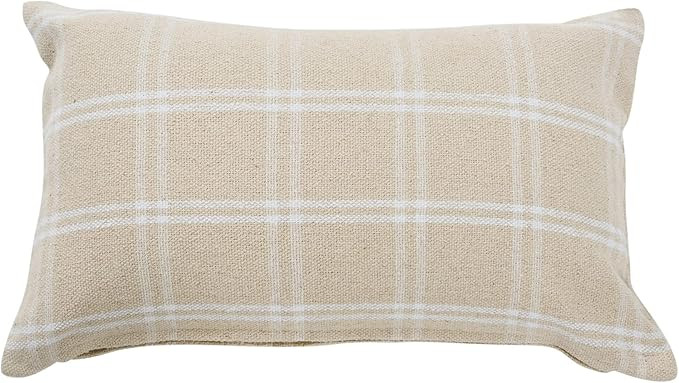Amazon.com: Creative Co-Op Plaid Cotton Throw, Natural Pillow Cover : Home & Kitchen | Amazon (US)