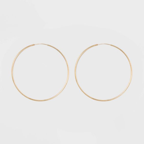 Gold Over Sterling Silver Endless Hoop Fine Jewelry Earrings - A New Day™ Gold | Target