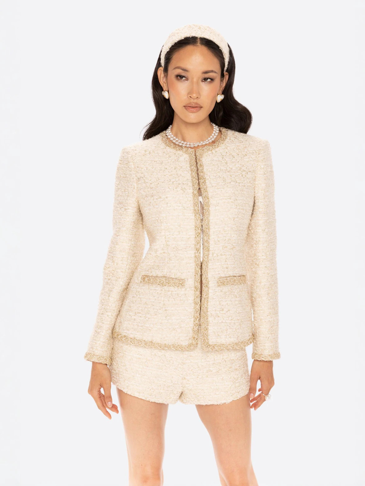 Evelyn Tweed Shorts: White Shorts for Brunch | Nana Jacqueline | Nana Jacqueline