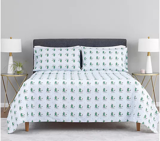 Berkshire Peanuts Holiday Sheet Set - Twin - QVC.com | QVC